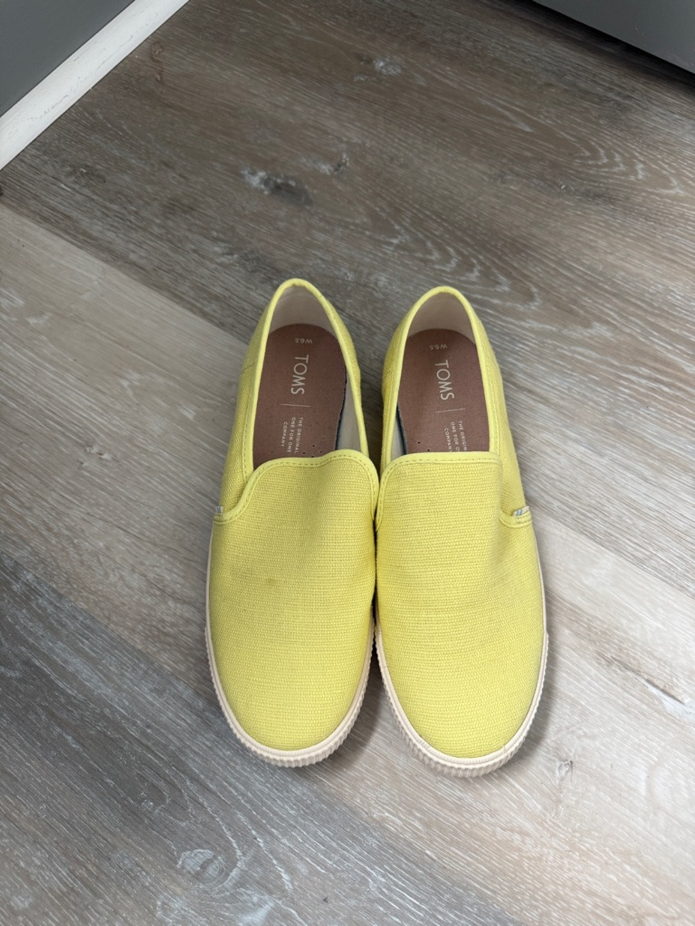 Toms Yellow Canvas Slip-On Loafers for  Women